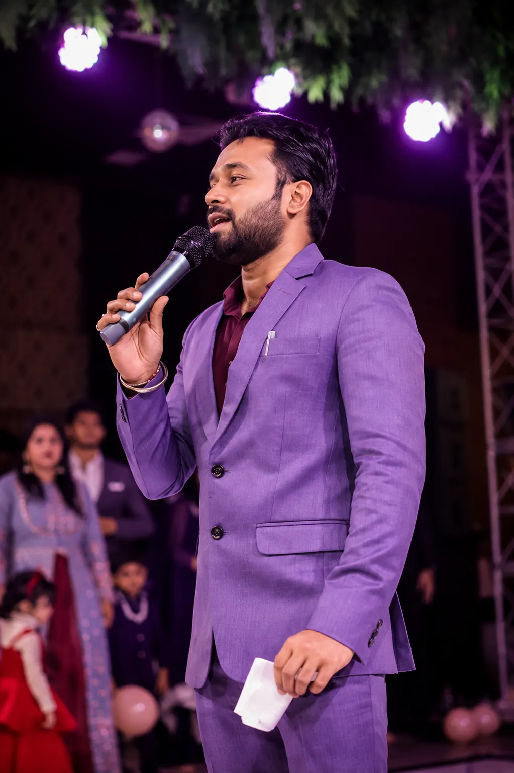 Corporate emcee on a conference stage — Anchor Sourabh Shandilya